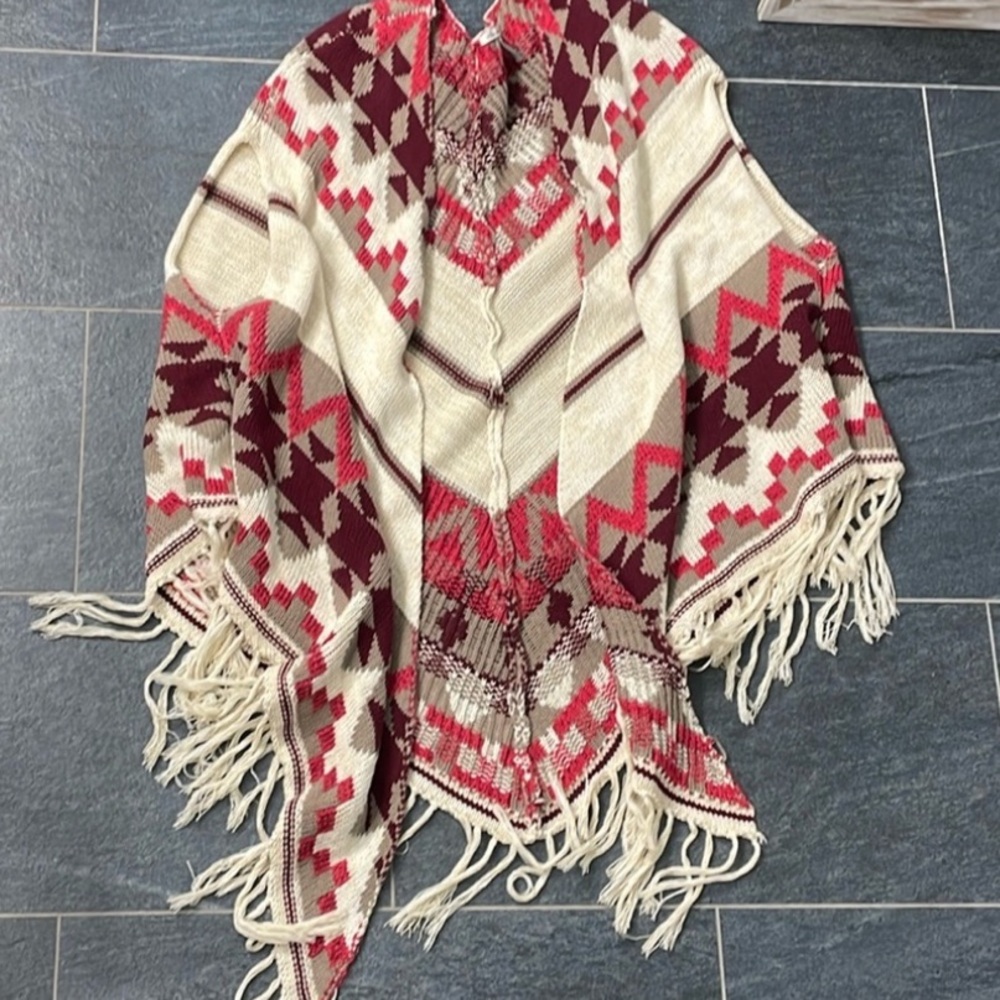 Aztec print Poncho/Shawl